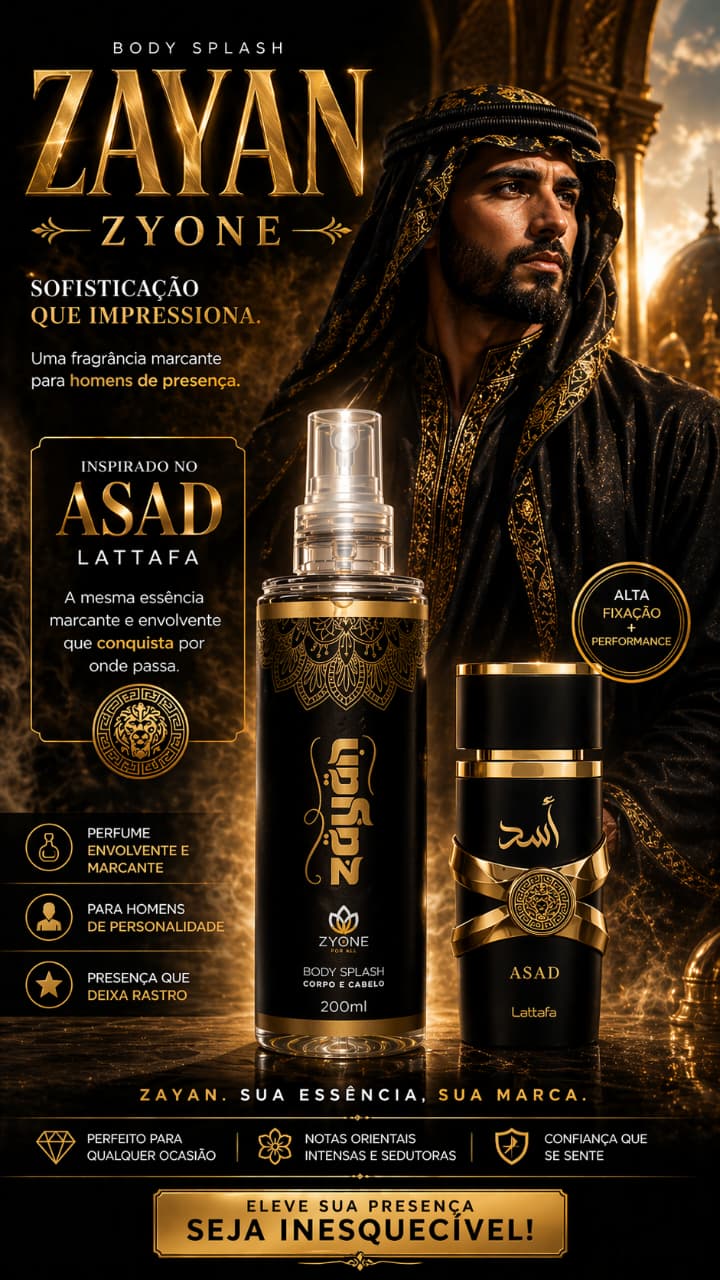 Perfume Zyone Zayan — Inspirado em Asad Lattafa